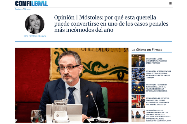 Claves penales de la querella contra el alcalde de Móstoles. Artículo de opinión en Confilegal